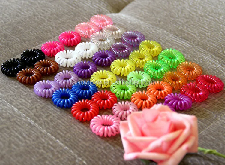 
Hot sell colorful phone coil candy telephone wire hair band 