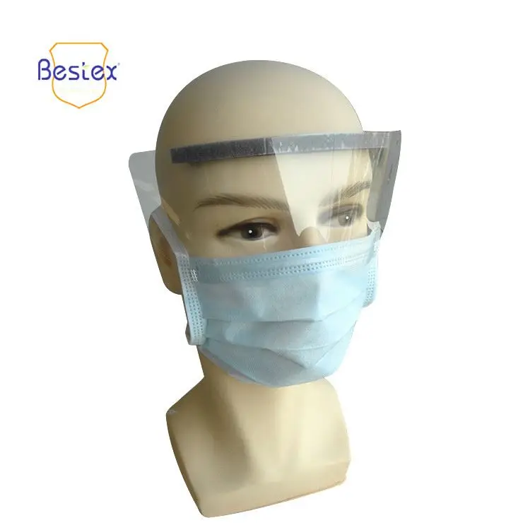 
Disposable anti fog nonwoven face mask with shield 