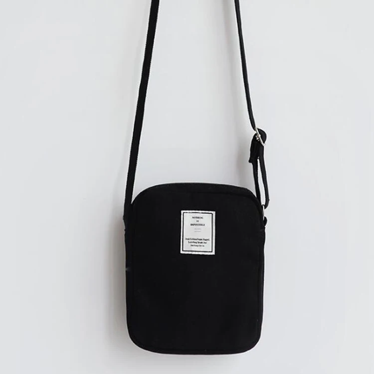 
Ins Promotional Plain Canvas Crossbody Messenger ladies Shoulder Bag custom 