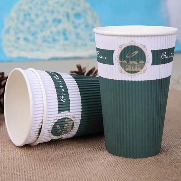 
500ml 16oz disposable ripple paper cup for coffee 