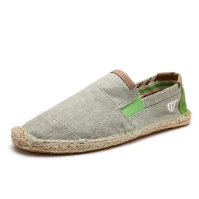 Casual Mens cloth shoes Spring summer new straw National style embroidery all-match lazy canvas  shoes Breathable soft