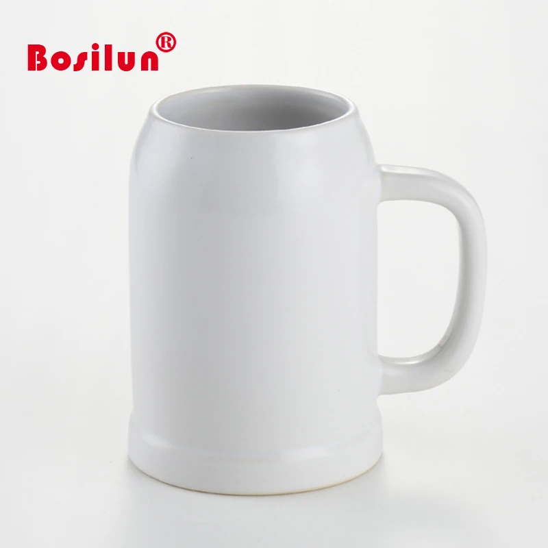 Customized logo classical white ceramic mug beer stein for Germany