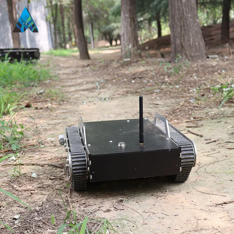 Remote control small rubber track robot tank chassis
