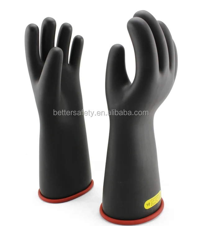 Natural Latex Gloves High Voltage 20KV Class 2 Insulation Electrical Gloves Electrical Insulating Work Gloves