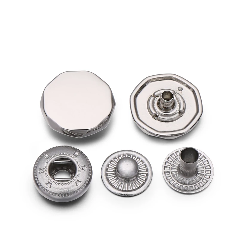 High Quality Zinc Alloy Gold Flat Press Metal Snap Fastener Button