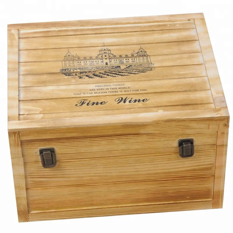 Подарочная коробка для хранения ручной работы, персонализированная деревянная коробка для вина с 6 бутылками