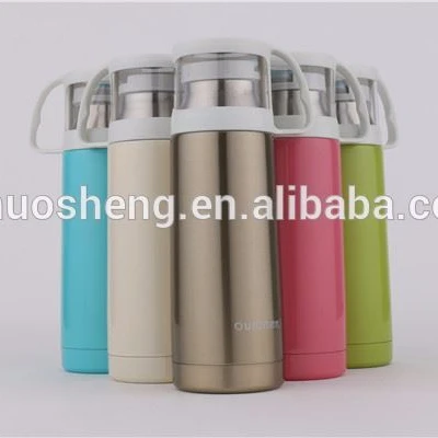 2015 лучшие продажи PU рукавом завернутый с двойными стенками 18 8 нержавеющая сталь термос чашки