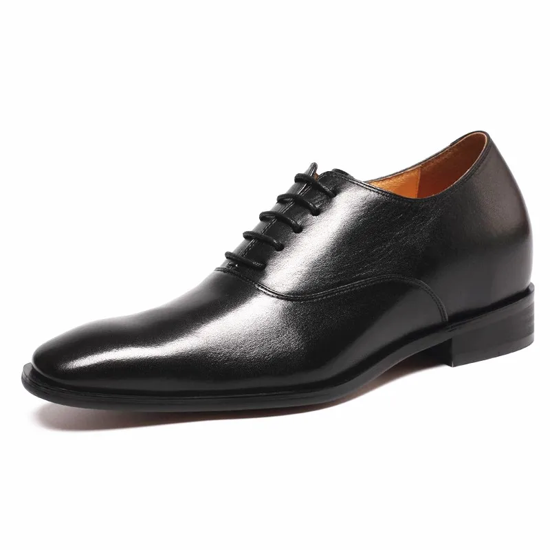 New design italian classy black height increasing elevator wedding formal genuine leather dress shoes mens