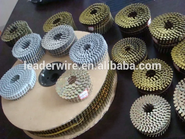 15 Degree EG HDG Finish Smooth Ring Screw Shank Plastic Collated Coil Nails