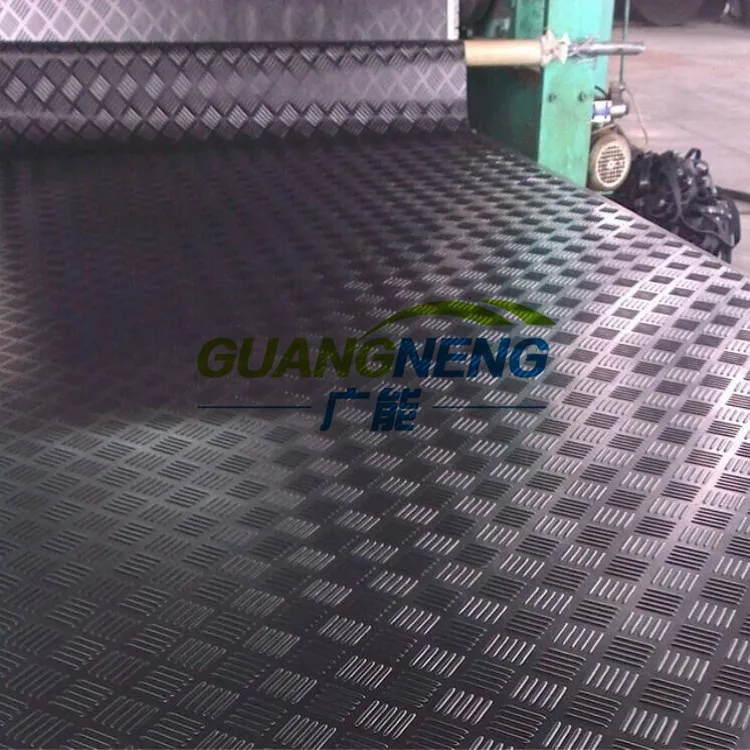 Fine Ribbed Rubber Sheet with Groove For Garage Floor