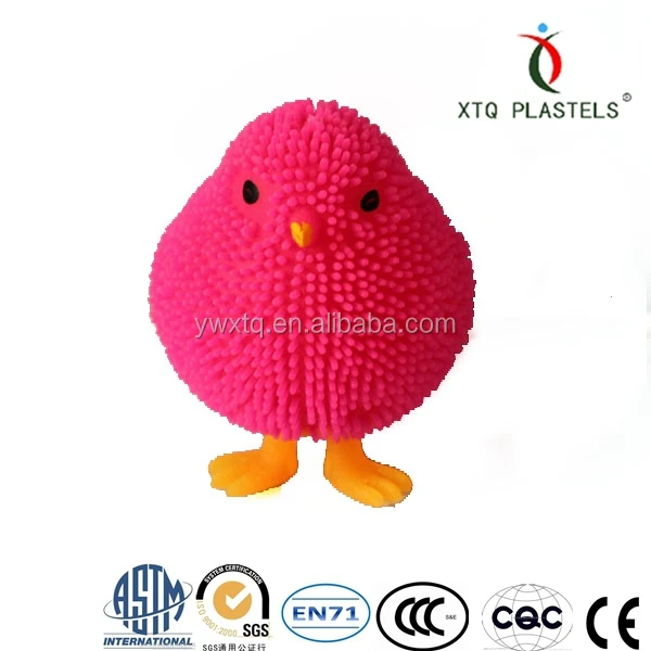 Classic Little Chicken and Duck Flashing Puffer Ball Funny Animal Puffer Toy