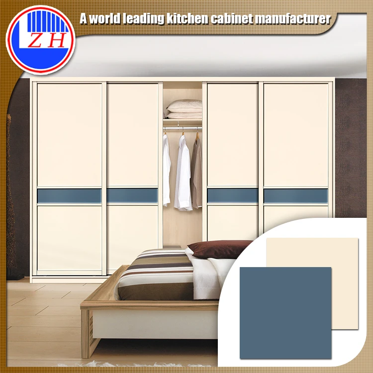 Korean supper matt wardrobe PETG sliding doors with mirror inside