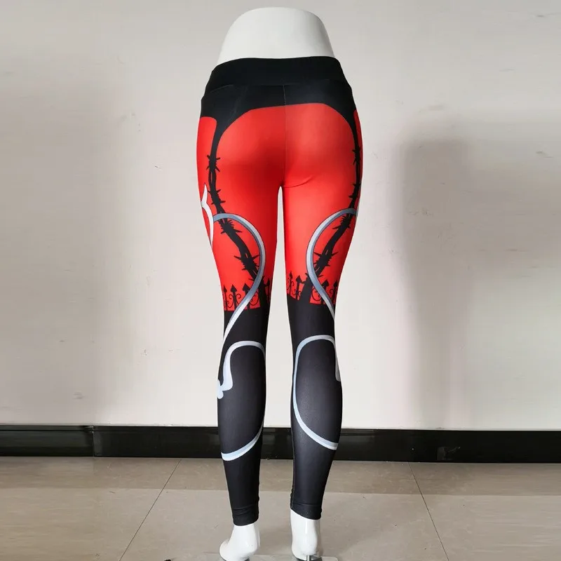 Best selling design high waist legging red and black camo breathable fashion woman workout legging