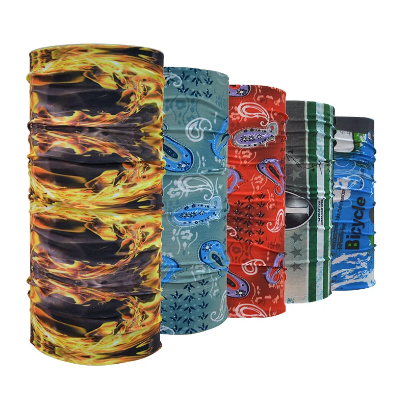 
Promotional Custom Logo Printed Polyester Head Scarf Paisley Stretch Bandana 