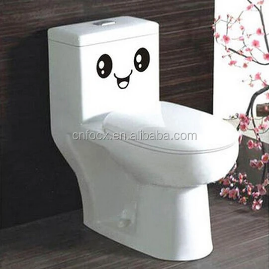 Smiling Face Stickers Bathroom Waterproof Toilet Stickers / bathroom waterproof wall sticker