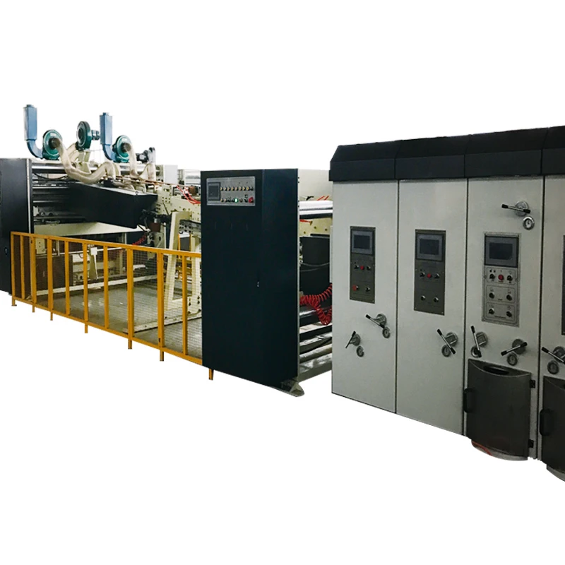 Vacuum Transfer High Speed Automatic Flexo Printer Slotter Die-Cutter Inlink Folder Gluer Strapping Production Line