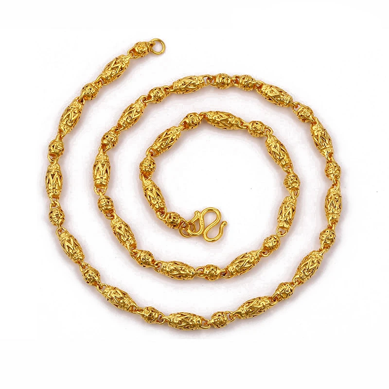 007 xuping the new gold chain design for male leading olive beads necklace