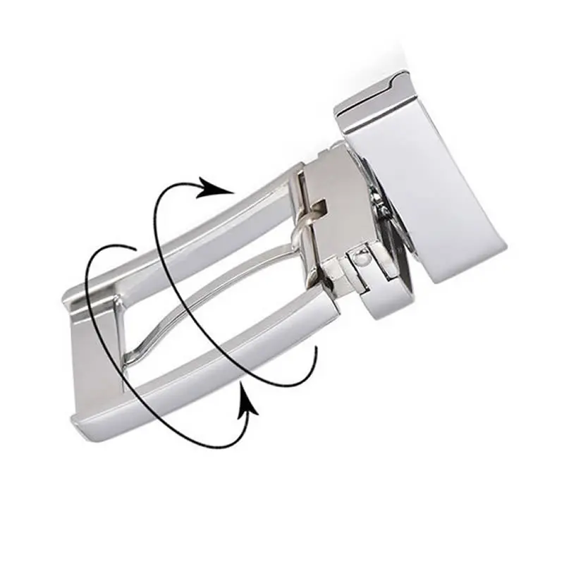 
Wholesale Pin Belt Rotating Parts Alloy Gunmetal Metal Turning Men Reversible Buckle 