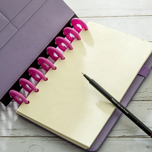 disc bound plastic cover  pu notebook