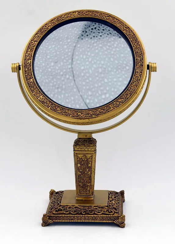 
New Resin Marble Desktop Fancy Decorative Makeup Mirror 