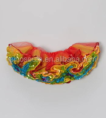 glitter rainbow ballet dance kids rainbow tutu skirt