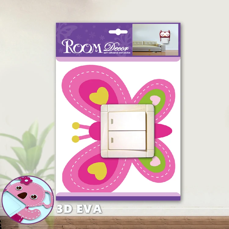 Different Colors And Shapes Power Socket Decorative Stickers,Bathroom Wall Switch Stickers