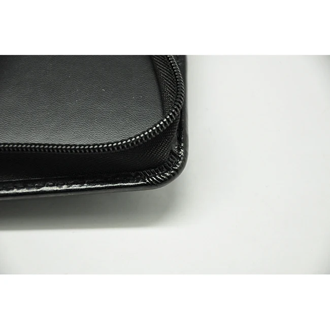 a4 black leather ring binder portfolio with zipper leather bound portfolio