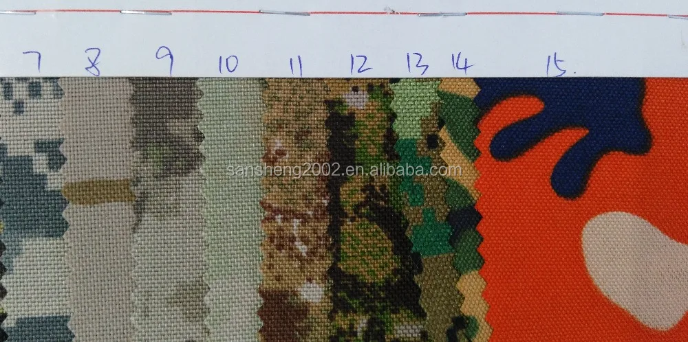 
1000D Cordura camouflage pattern polyester fabric pu coating 