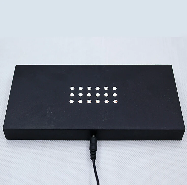US EU powered adapter black plastic rectangle LED base for 3D crystal