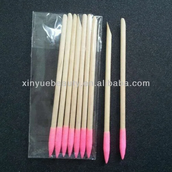 wooden nail stick double sided nail file and orange stick