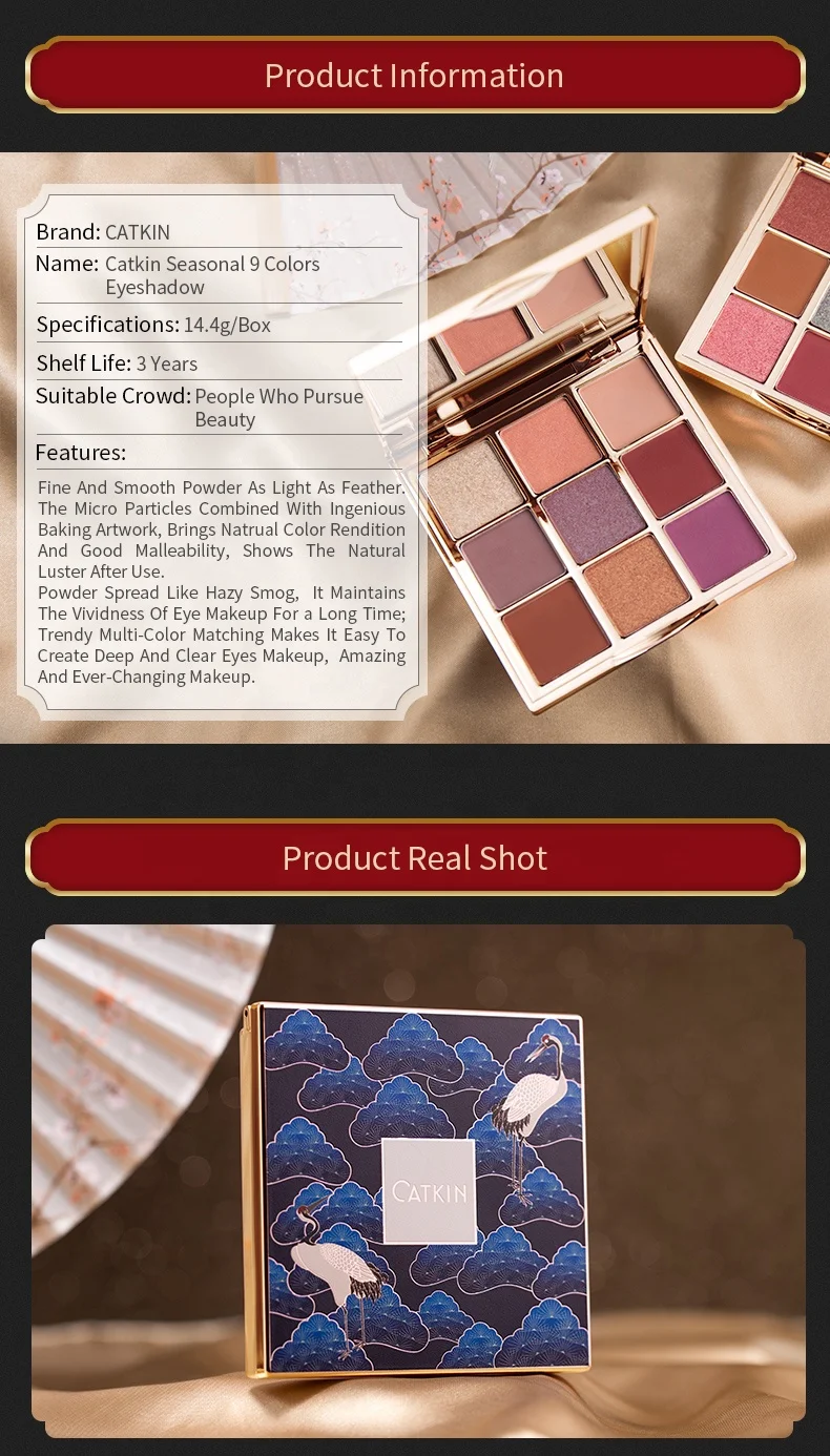 
DISTRIBUTOR SEARCHING OVERSEAS WHOLESALE CATKIN 9 colors Seasonal palette eyeshadow 