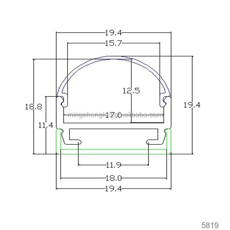 Полукруглые разноцветные плоские с покрытие алюминиевый профиль/светодиодный профиль для светящейся ленты