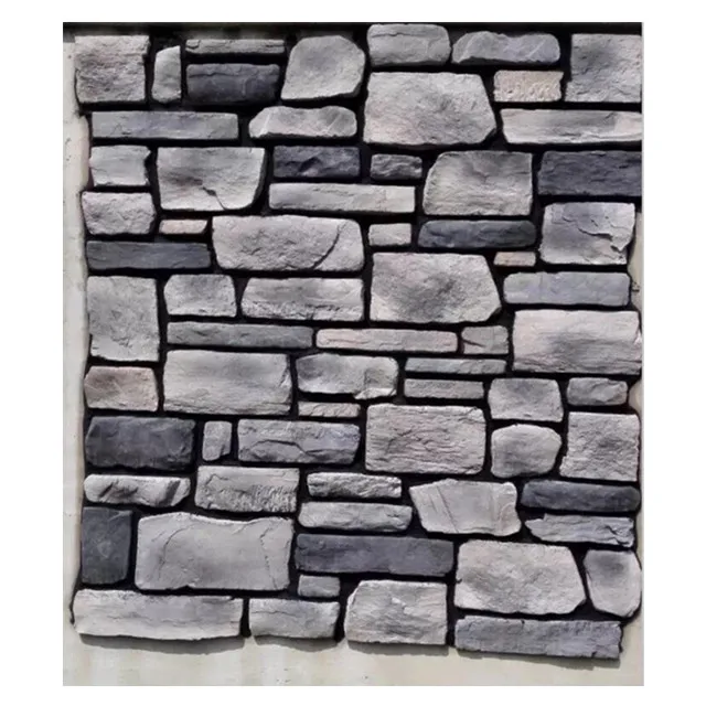 Cheap artificial faux stone fake rock panels veneers for home decor