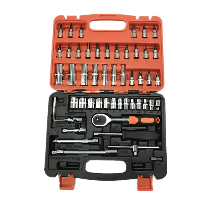 53 bit socket hex key wrenches universal joint extension bar spinner handle household hand tool set