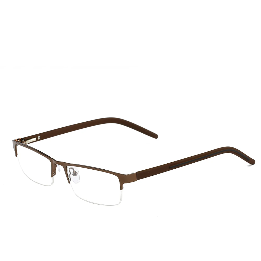 CJ131 high quality wholesale fashion metal mens design half frame spring hinge presbyopia reading glasses 2021