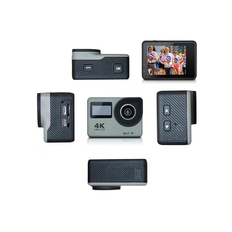 Amazon hot selling touch screen 4k wifi sports action camera, wifi 4K waterproof camera with remote controller