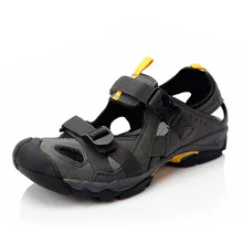 Clorts 2015 New PU Men Sandals Outdoor Platform Shoes Summer Male Beach Shoes Soft leather integrated drainage system SD-206C