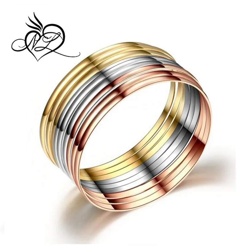 Stainless Steel Bracelet Bangle Value Pack Silver/ Rose Gold/ Gold-tone 8.5 Inches