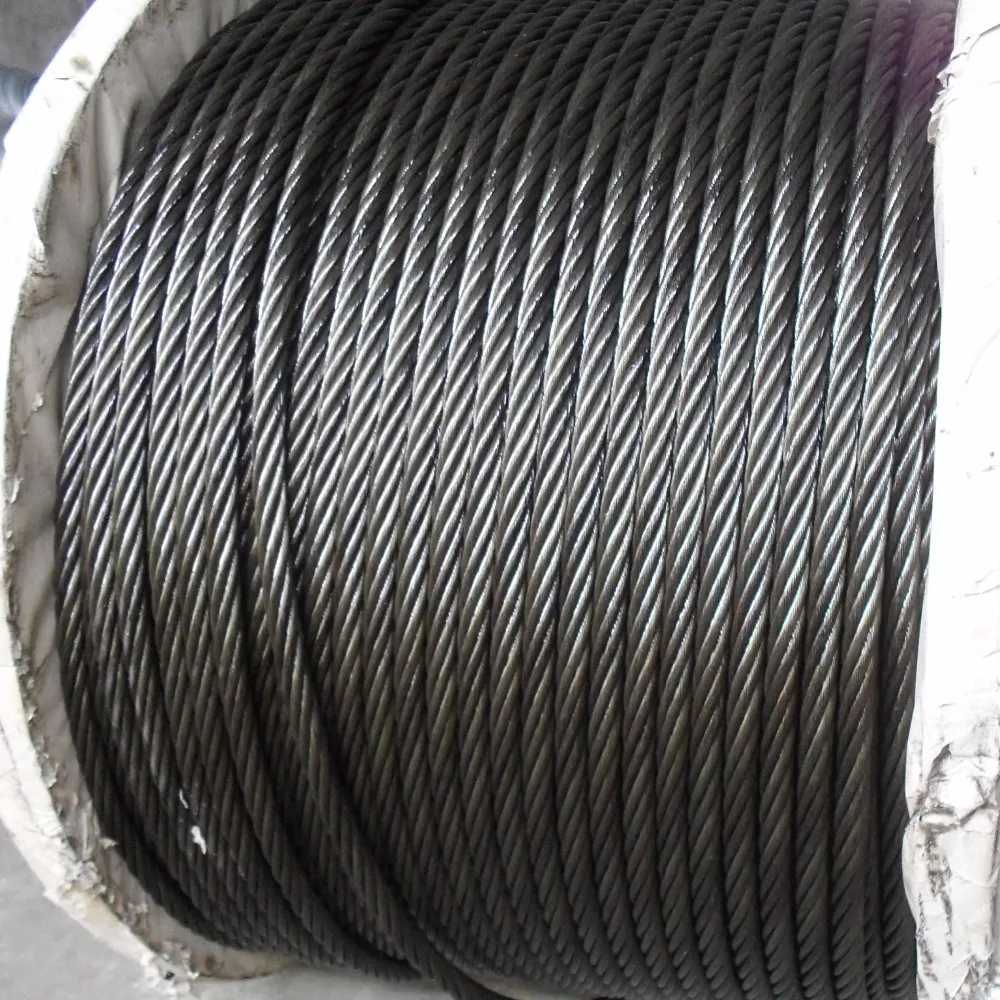 Top manufacturer high carbon steel ungalvanized steel wire rope 8x19