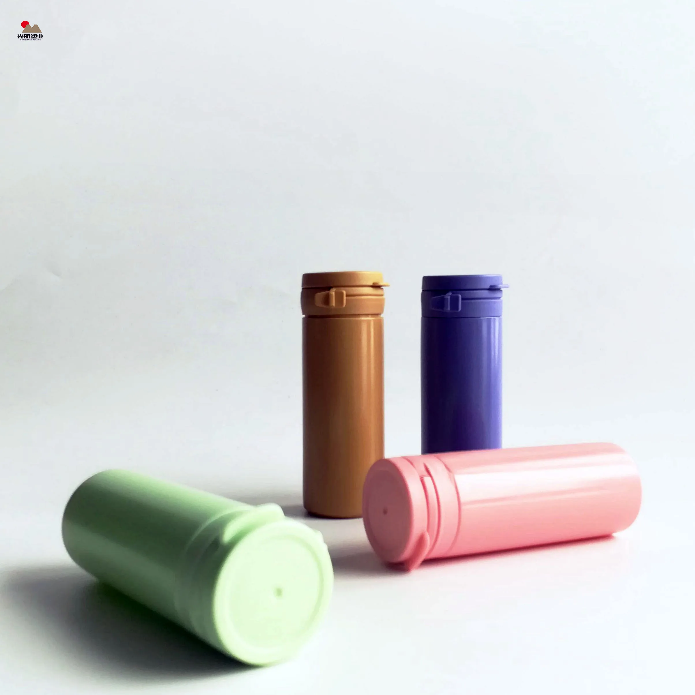 Customized colorful bubblegum 50ml PE chewing gum plastic containers