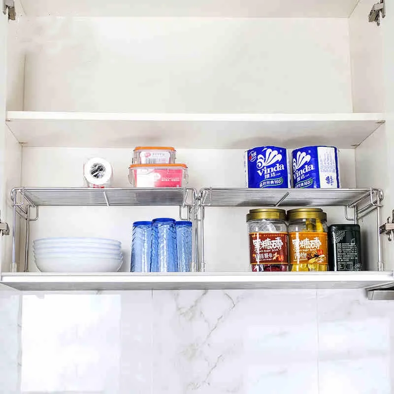 
Space-saving Metal Sundries Storage Rack Combination Kitchen Spice Holder Cooking Pot Stands 