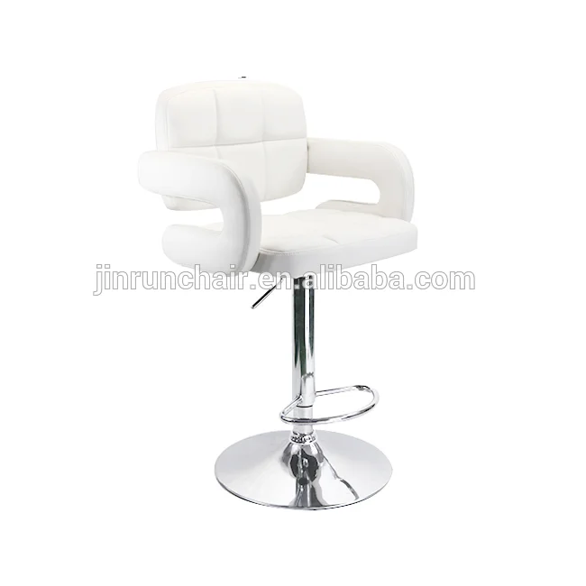 Дешевый элегантный белый кожаный стул на заказ, клубный барный стул