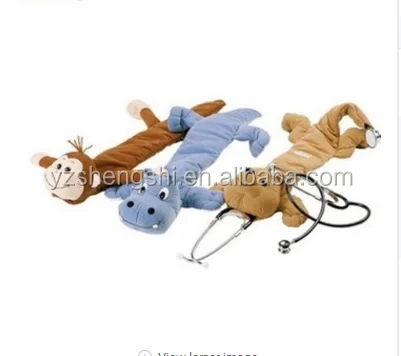 Free Sample customized logo cute animal shape stethoscope plush toy stethoscope protective cover