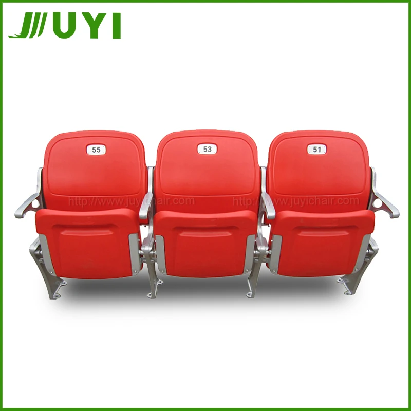 
BLM-4671 Fixed on Floor Folding Stadium Seats with Cushion Soccer Field Sport Gym Stadium Plastic Chairs Factories 