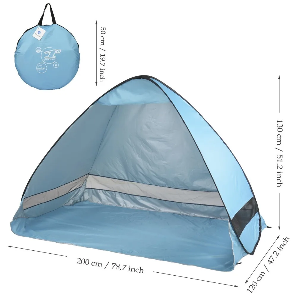 Oversized Lightweight Portable Family Anti UV popup beach tent