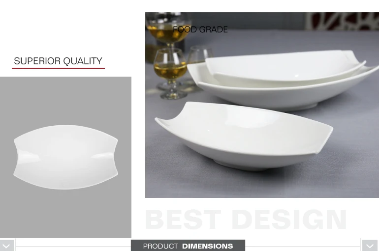 China factory direct selling boat shape fruit salad ceramic bowls soup ceramic bowl set