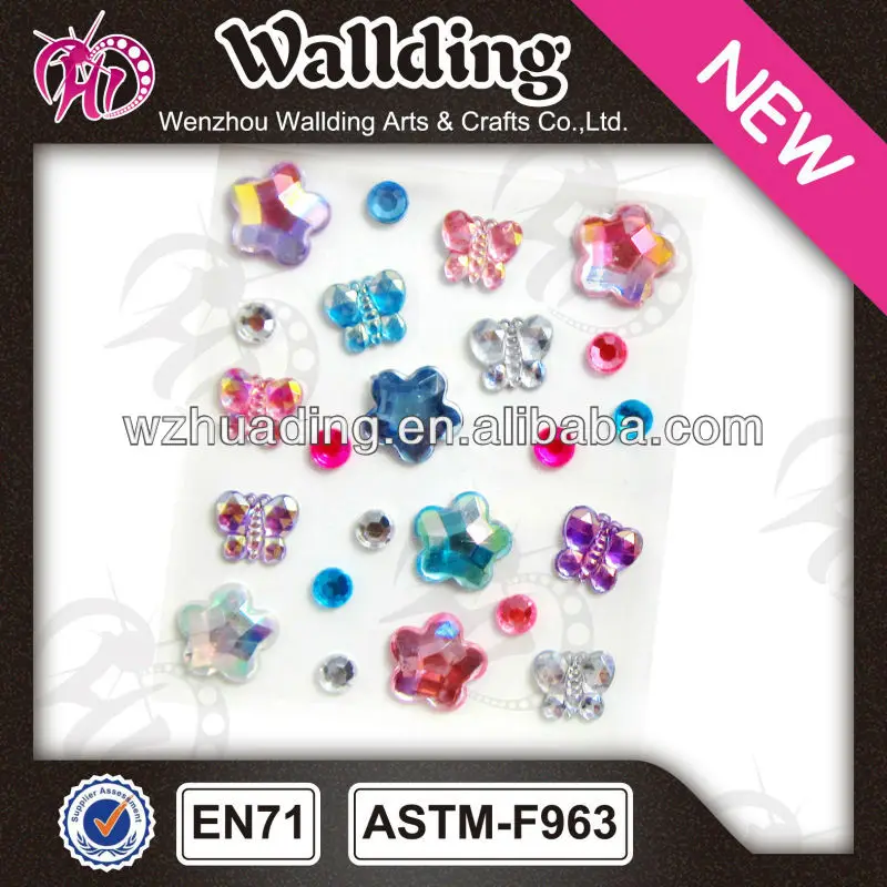Cute Crown Shape craft gemstone rhinestone crystal sticker