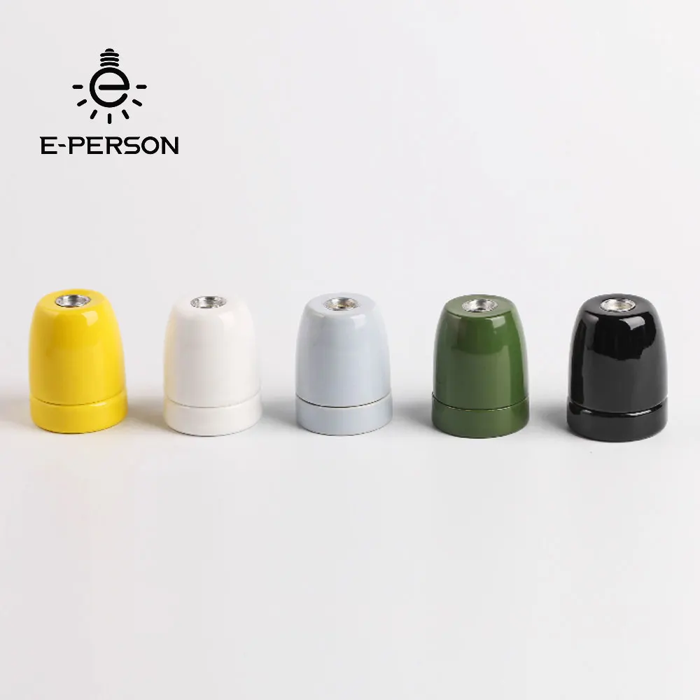 Multi Colours Ceramic Lamp Bulb Holder E27 Porcelain bulb Socket