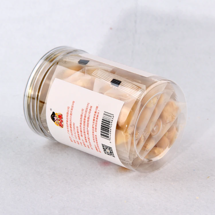 
wholesale custom clear empty packaging container plastic pet food jar with easy open cap 