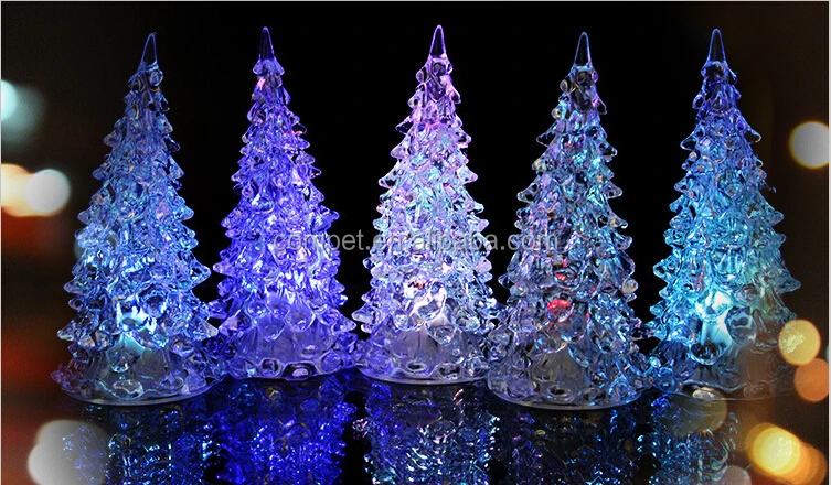 Luminous night market stalls selling toys colorful Crystal acrylic Christmas tree